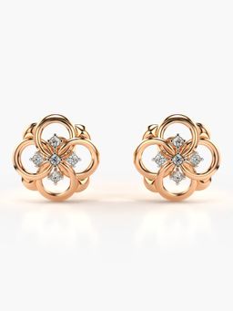 Valanova - Hallmarked 18K Gold and Certified Lab Grown Diamond 0.19Cts Rose Gold Studs Earrings
