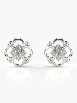 Valanova - Hallmarked 14K Gold and Certified Lab Grown Diamond 0.19Cts Silver Studs Earrings