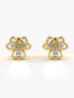 Valanova - Hallmarked 18K Gold and Certified Lab Grown Diamond 0.06Cts Gold Studs Earrings