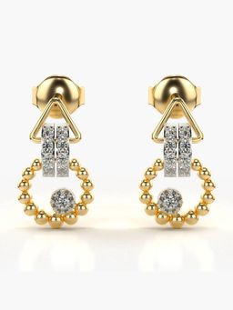 Valanova - Hallmarked 18K Gold and Certified Lab Grown Diamond 0.14Cts Gold Studs Earrings