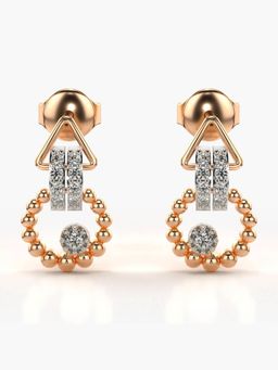 Valanova - Hallmarked 18K Gold and Certified Lab Grown Diamond 0.14Cts Rose Gold Studs Earrings