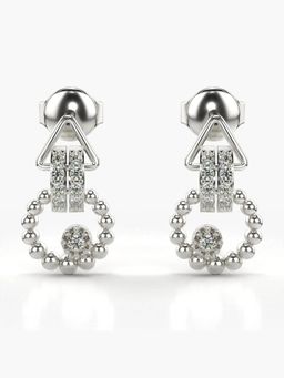 Valanova - Hallmarked 14K Gold and Certified Lab Grown Diamond 0.14Cts Silver Studs Earrings