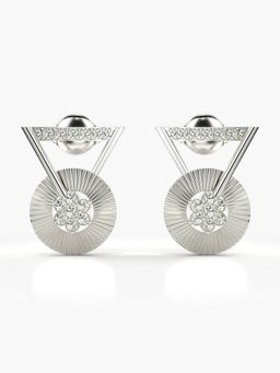 Valanova - Hallmarked 14K Gold and Certified Lab Grown Diamond 0.28Cts Silver Studs Earrings