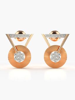 Valanova - Hallmarked 14K Gold and Certified Lab Grown Diamond 0.28Cts Rose Gold Studs Earrings