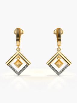Valanova - Hallmarked 14K Gold and Certified Lab Grown Diamond 0.17Cts Gold Drop Earrings