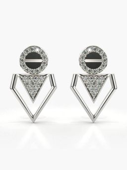 Valanova - Hallmarked 18K Gold and Certified Lab Grown Diamond 0.32Cts Silver Studs Earrings