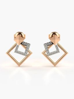 Valanova - Hallmarked 18K Gold and Certified Lab Grown Diamond 0.17Cts Rose Gold Studs Earrings