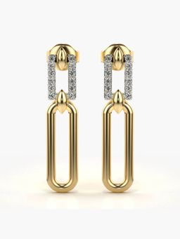 Valanova - Hallmarked 14K Gold and Certified Lab Grown Diamond 0.17Cts Gold Drop Earrings