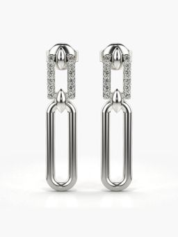 Valanova - Hallmarked 14K Gold and Certified Lab Grown Diamond 0.17Cts Silver Drop Earrings