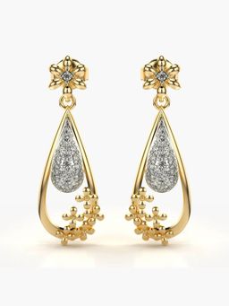 Valanova - Hallmarked 18K Gold and Certified Lab Grown Diamond 0.34Cts Gold Drop Earrings