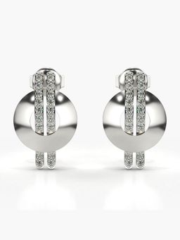 Valanova - Hallmarked 18K Gold and Certified Lab Grown Diamond 0.27Cts Silver Studs Earrings
