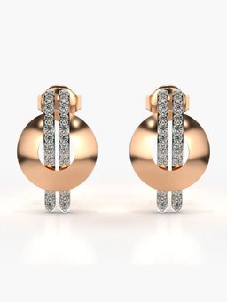 Valanova - Hallmarked 14K Gold and Certified Lab Grown Diamond 0.27Cts Rose Gold Studs Earrings