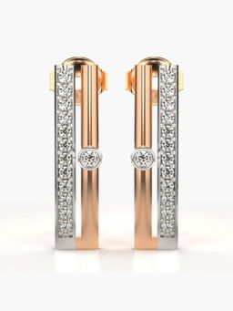 Valanova - Hallmarked 14K Gold and Certified Lab Grown Diamond 0.21Cts Rose Gold Drop Earrings