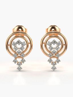 Valanova - Hallmarked 14K Gold and Certified Lab Grown Diamond 0.18Cts Rose Gold Studs Earrings