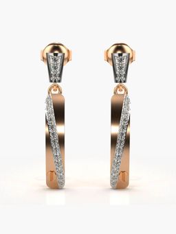 Valanova - Hallmarked 18K Gold and Certified Lab Grown Diamond 0.24Cts Rose Gold Drop Earrings