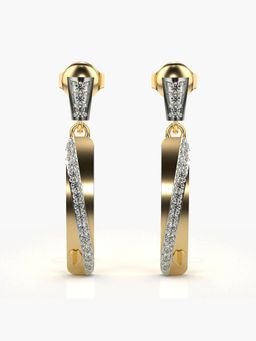 Valanova - Hallmarked 14K Gold and Certified Lab Grown Diamond 0.24Cts Gold Drop Earrings
