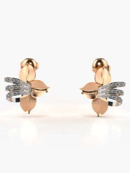 Valanova - Hallmarked 14K Gold and Certified Lab Grown Diamond 0.26Cts Rose Gold Studs Earrings