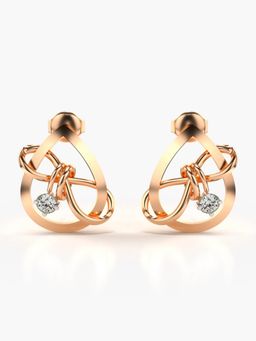 Valanova - Hallmarked 14K Gold and Certified Lab Grown Diamond 0.21Cts Rose Gold Studs Earrings