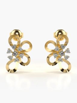 Valanova - Hallmarked 14K Gold and Certified Lab Grown Diamond 0.17Cts Gold Studs Earrings
