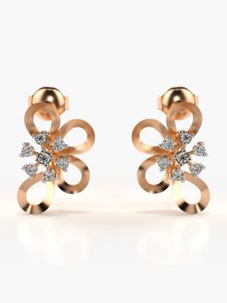 Valanova - Hallmarked 14K Gold and Certified Lab Grown Diamond 0.17Cts Rose Gold Studs Earrings