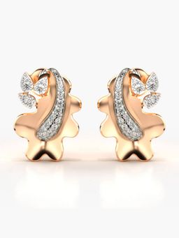 Valanova - Hallmarked 14K Gold and Certified Lab Grown Diamond 0.22Cts Rose Gold Studs Earrings