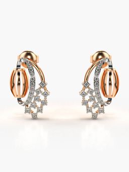 Valanova - Hallmarked 14K Gold and Certified Lab Grown Diamond 0.28Cts Rose Gold Studs Earrings