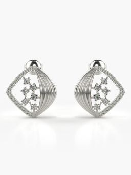 Valanova - Hallmarked 14K Gold and Certified Lab Grown Diamond 0.39Cts Silver Studs Earrings