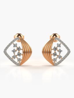 Valanova - Hallmarked 14K Gold and Certified Lab Grown Diamond 0.39Cts Rose Gold Studs Earrings