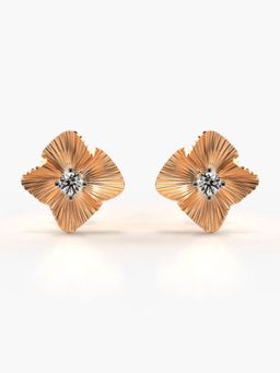 Valanova - Hallmarked 18K Gold and Certified Lab Grown Diamond 0.21Cts Rose Gold Studs Earrings
