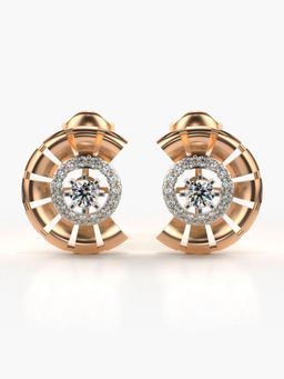 Valanova - Hallmarked 14K Gold and Certified Lab Grown Diamond 0.24Cts Rose Gold Studs Earrings