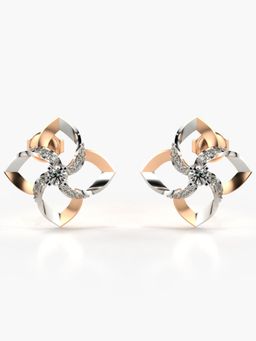 Valanova - Hallmarked 14K Gold and Certified Lab Grown Diamond 0.44Cts Rose Gold Studs Earrings