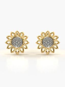 Valanova - Hallmarked 18K Gold and Certified Lab Grown Diamond 0.13Cts Gold Studs Earrings
