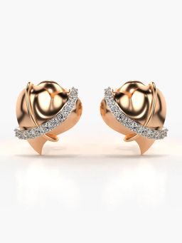Valanova - Hallmarked 14K Gold and Certified Lab Grown Diamond 0.21Cts Rose Gold Studs Earrings