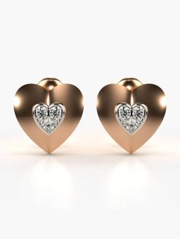 Valanova - Hallmarked 14K Gold and Certified Lab Grown Diamond 0.16Cts Rose Gold Studs Earrings
