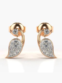 Valanova - Hallmarked 18K Gold and Certified Lab Grown Diamond 0.28Cts Rose Gold Studs Earrings