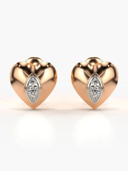 Valanova - Hallmarked 14K Gold and Certified Lab Grown Diamond 0.13Cts Rose Gold Studs Earrings