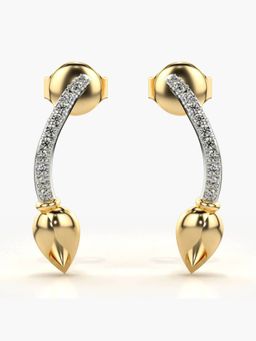 Valanova - Hallmarked 14K Gold and Certified Lab Grown Diamond 0.13Cts Gold Drop Earrings