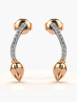 Valanova - Hallmarked 14K Gold and Certified Lab Grown Diamond 0.13Cts Rose Gold Drop Earrings