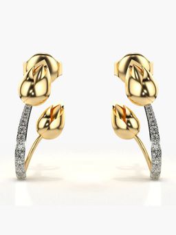 Valanova - Hallmarked 18K Gold and Certified Lab Grown Diamond 0.13Cts Gold Drop Earrings