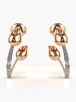 Valanova - Hallmarked 18K Gold and Certified Lab Grown Diamond 0.13Cts Rose Gold Drop Earrings