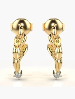 Valanova - Hallmarked 18K Gold and Certified Lab Grown Diamond 0.04Cts Gold Drop Earrings