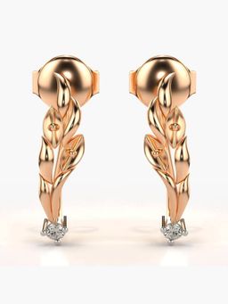 Valanova - Hallmarked 18K Gold and Certified Lab Grown Diamond 0.04Cts Rose Gold Drop Earrings