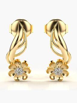 Valanova - Hallmarked 14K Gold and Certified Lab Grown Diamond 0.04Cts Gold Drop Earrings