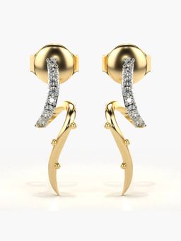 Valanova - Hallmarked 18K Gold and Certified Lab Grown Diamond 0.09Cts Gold Drop Earrings