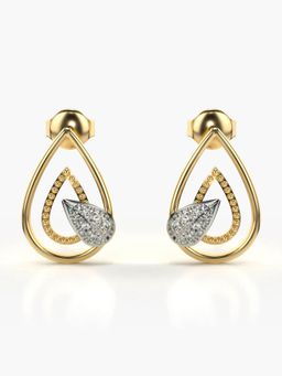 Valanova - Hallmarked 14K Gold and Certified Lab Grown Diamond 0.19Cts Gold Drop Earrings