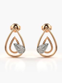 Valanova - Hallmarked 14K Gold and Certified Lab Grown Diamond 0.19Cts Rose Gold Drop Earrings