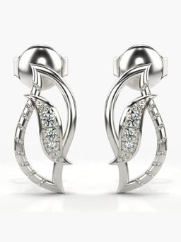 Valanova - Hallmarked 18K Gold and Certified Lab Grown Diamond 0.07Cts Silver Drop Earrings