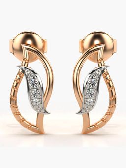 Valanova - Hallmarked 14K Gold and Certified Lab Grown Diamond 0.07Cts Rose Gold Drop Earrings