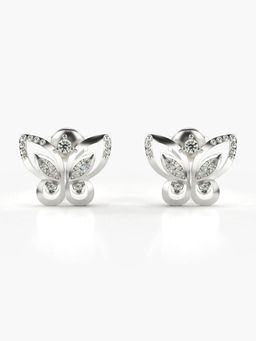 Valanova - Hallmarked 14K Gold and Certified Lab Grown Diamond 0.17Cts Silver Studs Earrings