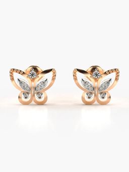 Valanova - Hallmarked 14K Gold and Certified Lab Grown Diamond 0.17Cts Rose Gold Studs Earrings